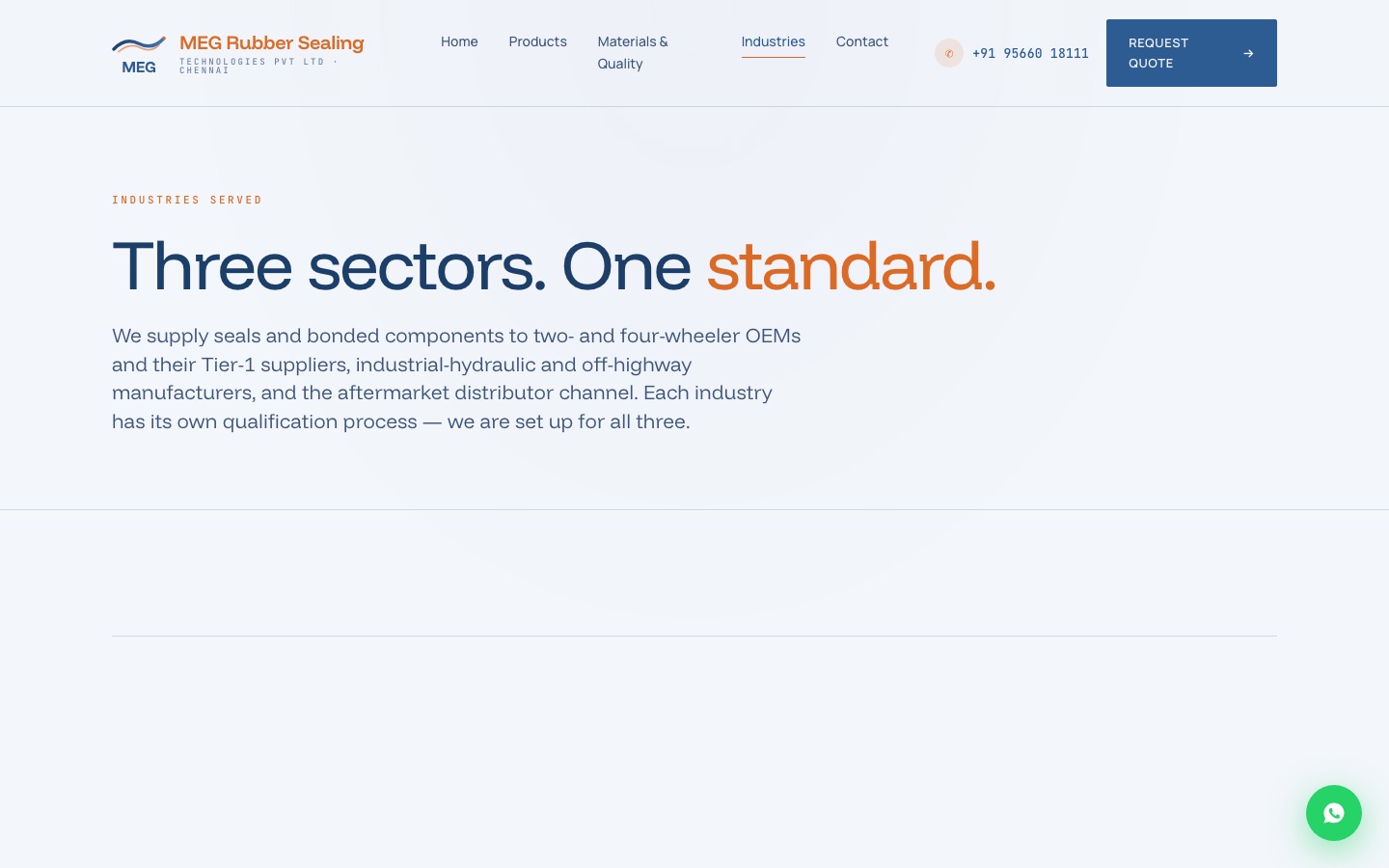 MEG Rubber Sealing industries page